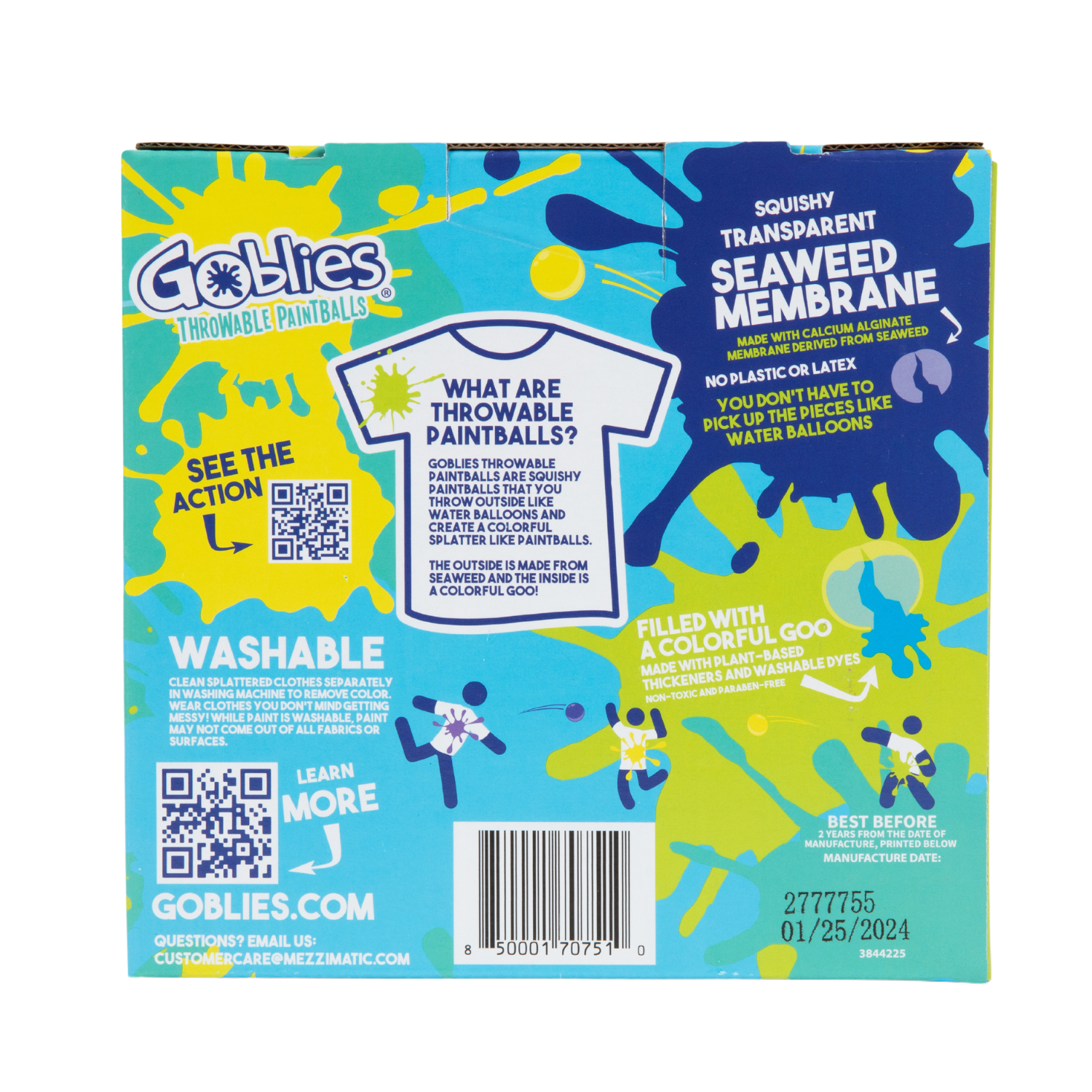 Goblies throwable paintballs green/blue back