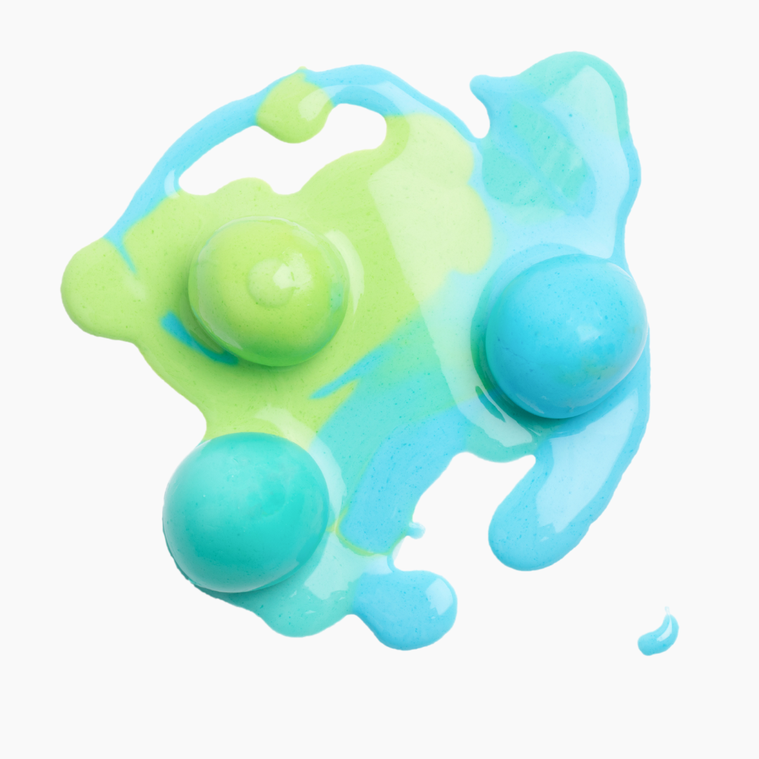 Green, teal, blue paintballs